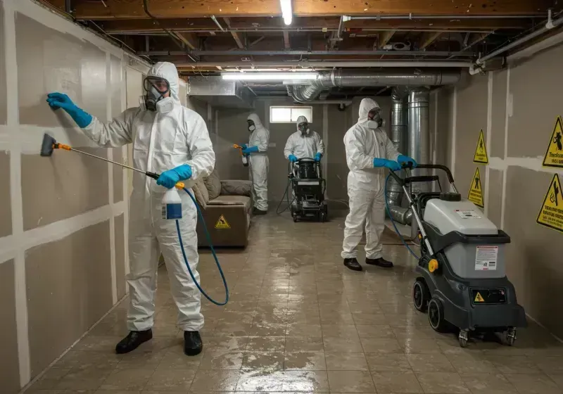 Basement Moisture Removal and Structural Drying process in Nantucket, MA